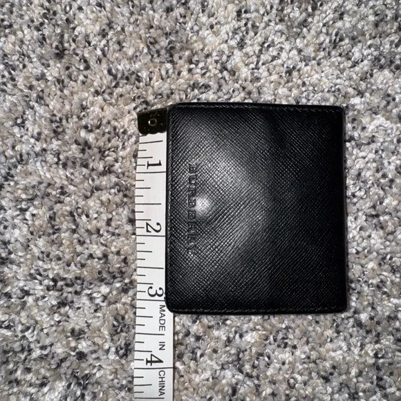 Burberry Black Leather Nova Check Snap Wallet Authentic Vintage - Picture 9 of 10